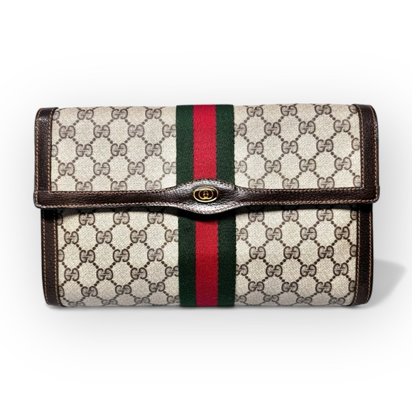 Gucci Ophidia Sherry Line Supreme GG Monogram Clutch - Picture 14 of 15